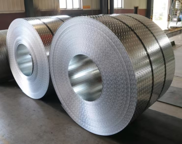 Patterned galvanized coil